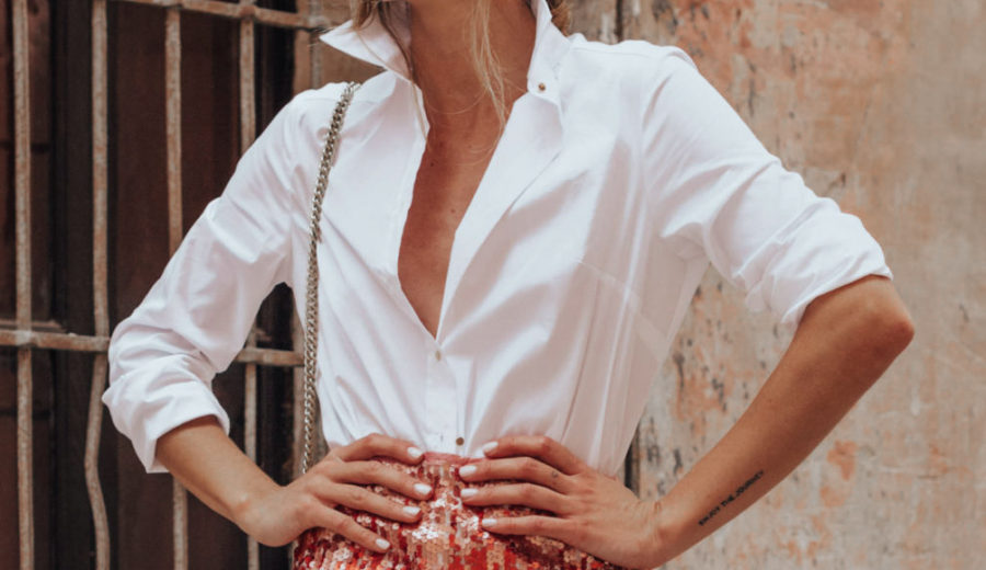 Sequin skirt + shirt